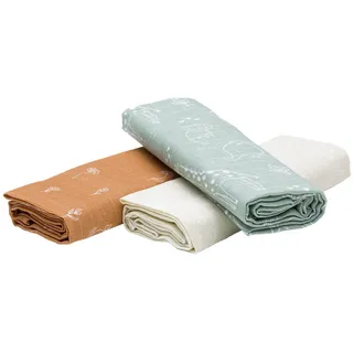 fillikid Baumwolle Mulltücher 3er Set 75x75cm