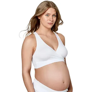 Medela Keep Cool Sleep, weiß, Gr. M | Nahtloses Schwangerschafts- und Still-Schlaf-Bustier aus Soft Touch Material mit Atmungszone auf dem gesamten Rücken,Weiß,M