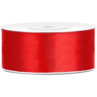 Partydeco partydeco.pl Satinband rot, 25 mm, 25 m