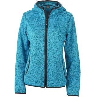 Damen Strickfleece-Kapuzenjacke "JN588" - XL - blue-melange