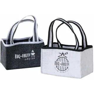 Boltze Flaschenträger BBQ 2-fach Sortiert 32 cm x 16 cm x 25 cm Schwarz-Grau