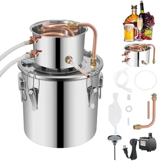 Vevor Alkohol Destillieranlage Destilliergerät 11,4 L Haus Wein Destillierpumpe Destiller Zubehör