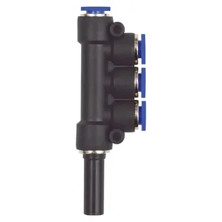 Riegler T-Mehrfachvert. 3fach, Stecknippel 10 mm »Blaue Serie«Schl.- Ø3x6