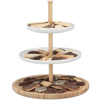 Relaxdays Etagere weiß/braun 36,0 cm