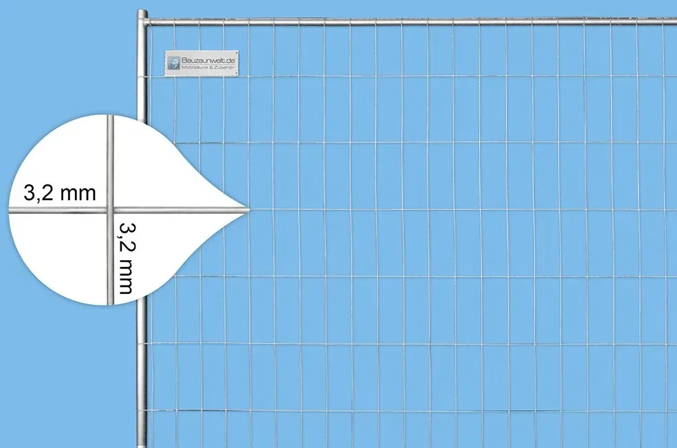 BAUZAUNWELT 14 kg 3,5 x 2,0 m Mobilzaun EUTOP Exklusiv - stabil - Draht 3,2 mm