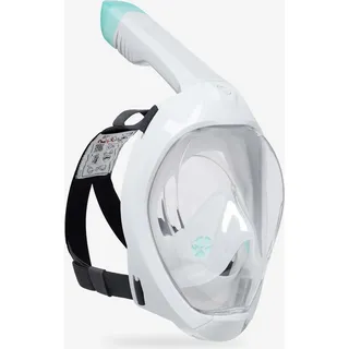 Schnorchelmaske ohne Tasche Easybreath Damen/Herren 500 grau grau|grün S/M