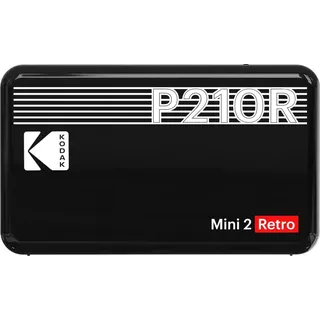 Kodak P210RYWB - Retro Smartphone Fotodrucker in Schwarz mit 4PASS™ Laminierung