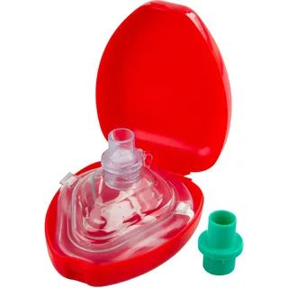 Herzmed Taschenbeatmungsmaske CPR Set Beatmungsmaske Pocketmaske - Rot