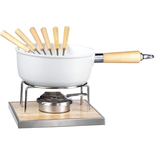 MÄSER 931889 Käsefondue Set für 6 Personen, 9-teiliges Komplettset für Fondue nach Schweizer Art mit Keramik beschichtetem Topf, im hübschen Geschenkkarton, Aluminium, 2.2 liters