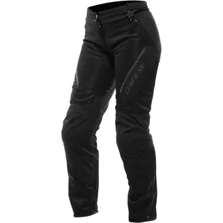 Dainese - Drake 2 Super Air Tex Pants Wmn, Belüftete Motorradhose, Stoff, für die Sommer-Saison, mit abnehmbaren Protektoren, Frau, Schwarz/Schwarz, 42