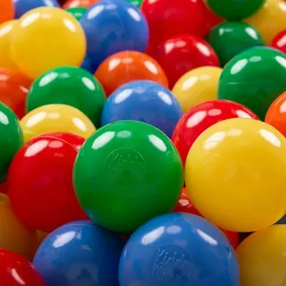 KiddyMoon 500 ∅ 6cm kinder bälle für bällebad spielbälle baby Plastikbälle 6 Cm gelb/grün/blau/rot/orange