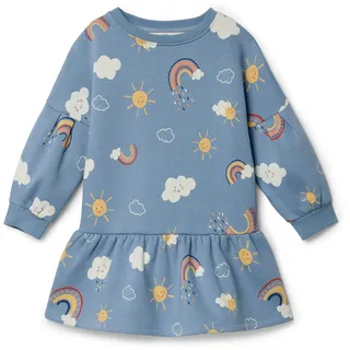 Tchibo - Kinder-Sweatkleid - Mädchen - Gr. 98/104 - blau/print