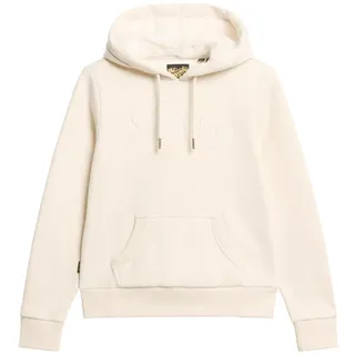 Superdry Luxe Metallic Logo Kapuzenpullover Oat Cream Marl M