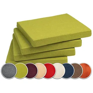 sunnypillow Sitzauflage 40 x 40 x 5 cm grün 4-tlg.