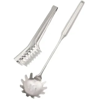 Intirilife Spaghettilöffel Silber, Metall, Kochen, Küchenhelfer, Küchenzange
