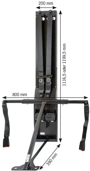 CTA Universal Gurtbock für 2 Personen erhöht (83 mm höher)