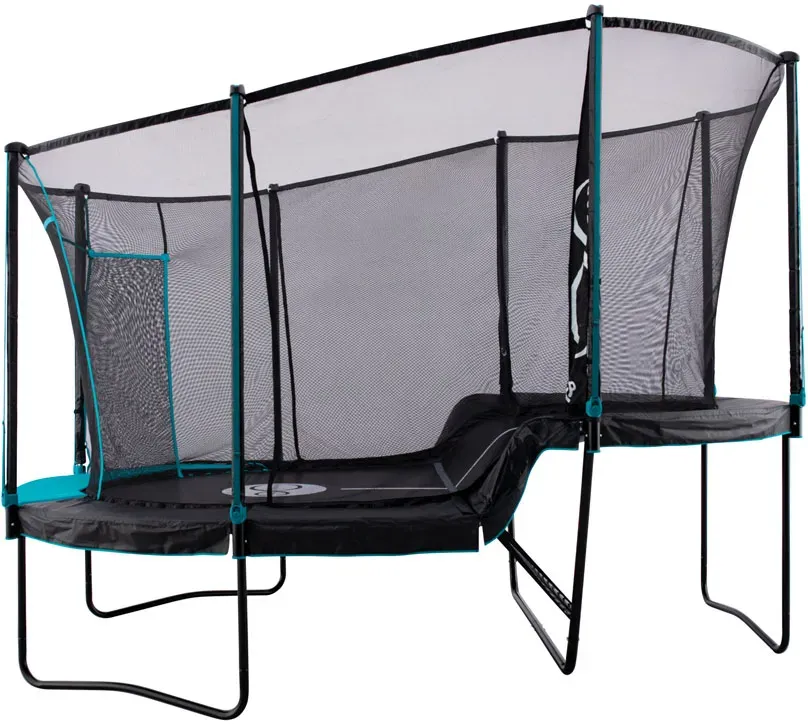 TP Toys Stahl Trampolin Infinity | inkl. Sicherheitsnetz | Schwarz/Blau | - Schwarz/Blau