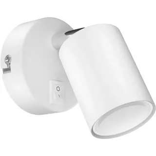 ledscom.de Wandspot WAIKA, einflammig, mit Schalter, GU10, weiß matt, inkl. 450lm LED GU10 Lampe, weiß