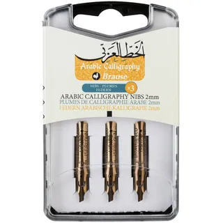 Brause 317020B - Boite de 3 plumes de calligraphie arabe 2mm