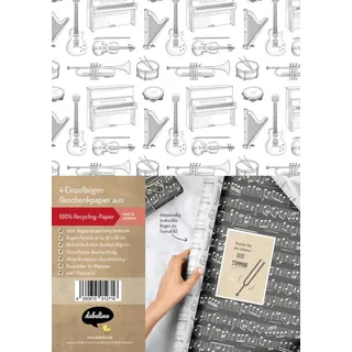 dabelino Geschenkpapier-Set: Musik/ Instrumente/ Noten
