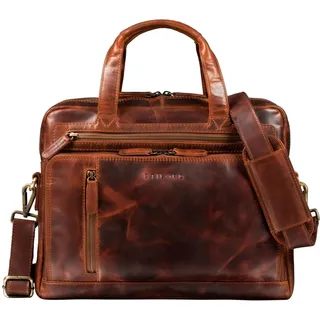 STILORD 'Avery' Businesstasche Leder Damen Herren Umhängetasche Vintage Aktentasche Arbeitstasche 13,3 Zoll Laptoptasche für MacBooks, Farbe:kara - cognac