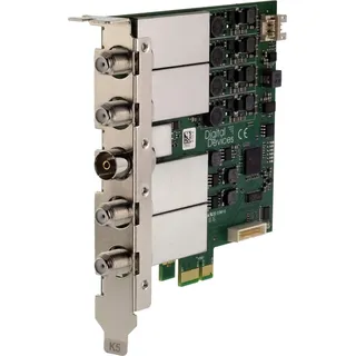 Digital Devices Max M4 – 4 Tuner TV-Karte Multi-Band (Alle Empfangsarten, SAT, Kabel, Terrestrisch, Unicable, U-HD / 4K / HEVC) - PCIe, 24/7 tauglich