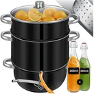 KESSER® Dampfentsafter 15 L Edelstahl Entsafter Saftpresse Inkl. 2x Bügelflasche Obst und Gemüse - für alle Herdarten geeignet auch Induktion  Ø 26cm   spülmaschinengeeignet Induktionsdampfentsafter