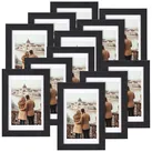 12er-Set Bilderrahmen mit robustem Acrylglas, 10 x 15 cm, A6, schwarz