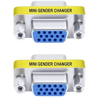 CABLEPELADO VGA-Adapter, Buchse auf Buchse, SVGA-Koppler, HDB15 Gender Changer Adapter, VGA-Buchse auf Buchse, Plug 15 Pin VGA weiblich, 15-polig, weiblich auf weiblich