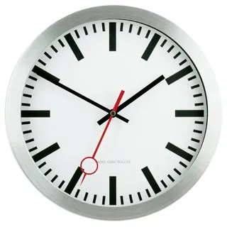 EUROTIME 59002-07 Funk Wanduhr 30 cm Silber