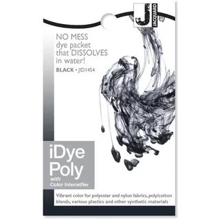 Jacquard iDye Poly-Gewebefarbe Schwarz für Natur-, Synthetik-, Polyester- und Mischtextilfasern, 14 g, kein Durcheinander, Packung