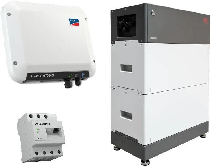 Speicher Nachrüstset mit SMA Sunny Boy Wechselrichter, BYD HVS Speicher u. SMA Home Manager