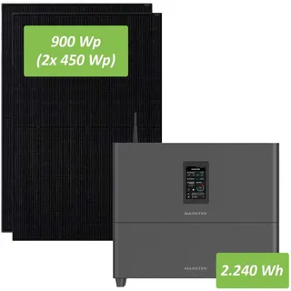 C Plus 2,56kWh Solarspeicher inkl. 2x 450 Watt Solarpanel