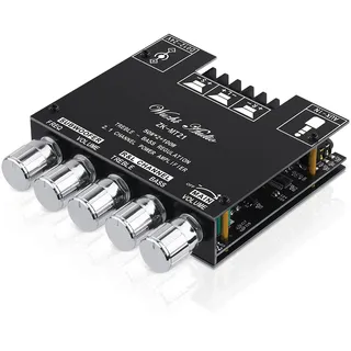 Bluetooth HiFi-Verstärker ZK-MT21 2.1 Kanäle Mini Stereo-Audioverstärker 50W x 2 +100W Class D Digitale Power Ampfilier-Empfänger mit BT AUX-Eingang, DC 12-24V für Passiv-Lautsprecher