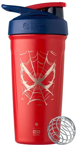 BlenderBottle Trinkflasche Strada Thermo Edelstahl Spider Man 710ml rot