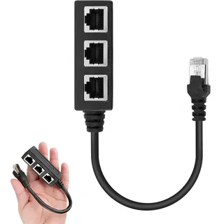RJ45 Ethernet Splitterkabel 1 Stecker auf 3 Buchsen, RJ45 Verteiler 1 Stecker auf 3 Buchsen Netzwerkverlängerung, LAN Ports Ethernet Splitter Adapter für Cat5 Cat5e Cat6 Cat7 3-Port Verlängerungskabel