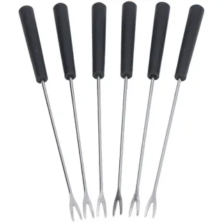 Marhynchus 6 Stück Edelstahl-Fondue-Gabeln, Farbcodierung, Lange Gabeln für Kuchen, Schokolade, Obst, Käsefondue
