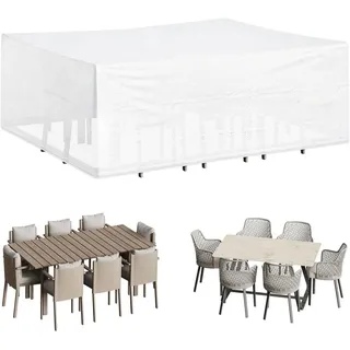 Woltu Schutzhülle Schutzhaube Abdeckplane 250x210x90cm transparent GZ1197tp für Sitzgruppe Gartenmöbel Abdeckhaube Gewebeplane Abdeckung - Transparent
