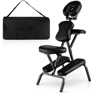 KOMFOTTEU Massageliege Massagestuhl, klappbar mit Tragetasche schwarz