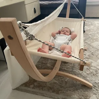 FAFOUR Baby Hammock, Babyhangematte Krippe, Hangematte Für Neugeborene, Neugeboronen Bett, Baby Cradle, Vintage Babyhangematte, Kinderbett, Stubenwagen Für Das Kinderzimmer (Ecru)