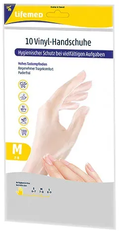 Lifemed Vinyl-Handschuhe, puderfrei, transparent M / 34 x 10 = 340 Stück