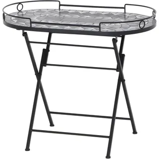 Siena Garden Como Serviertisch 41 x 67,5 x 60 cm schwarz matt/grau