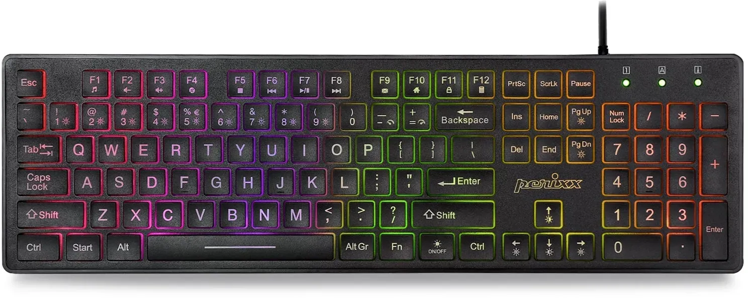 PERIBOARD-317RGB Wired Backlit USB Keyboard