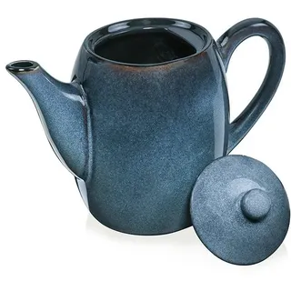 sänger | Teekannen Darwin 2 tlg, Teapot mit Deckel, Tropfenfänger Teekanne Steingut, Kanne Hitzegeschützt, Warmhaltekanne Handmade, Tee Kanne für Losen Tee & Beuteltee Blau 1,3 L | PREMIUM COLLECTION