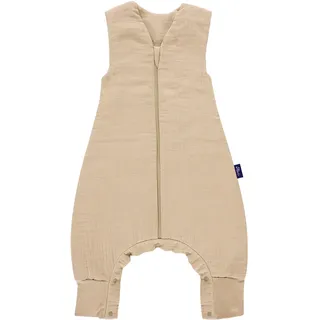 Alvi Schlafsack mit Füßen Sleep-Overall 4 Season Mull - Sand-Beige - Gr. 90 cm