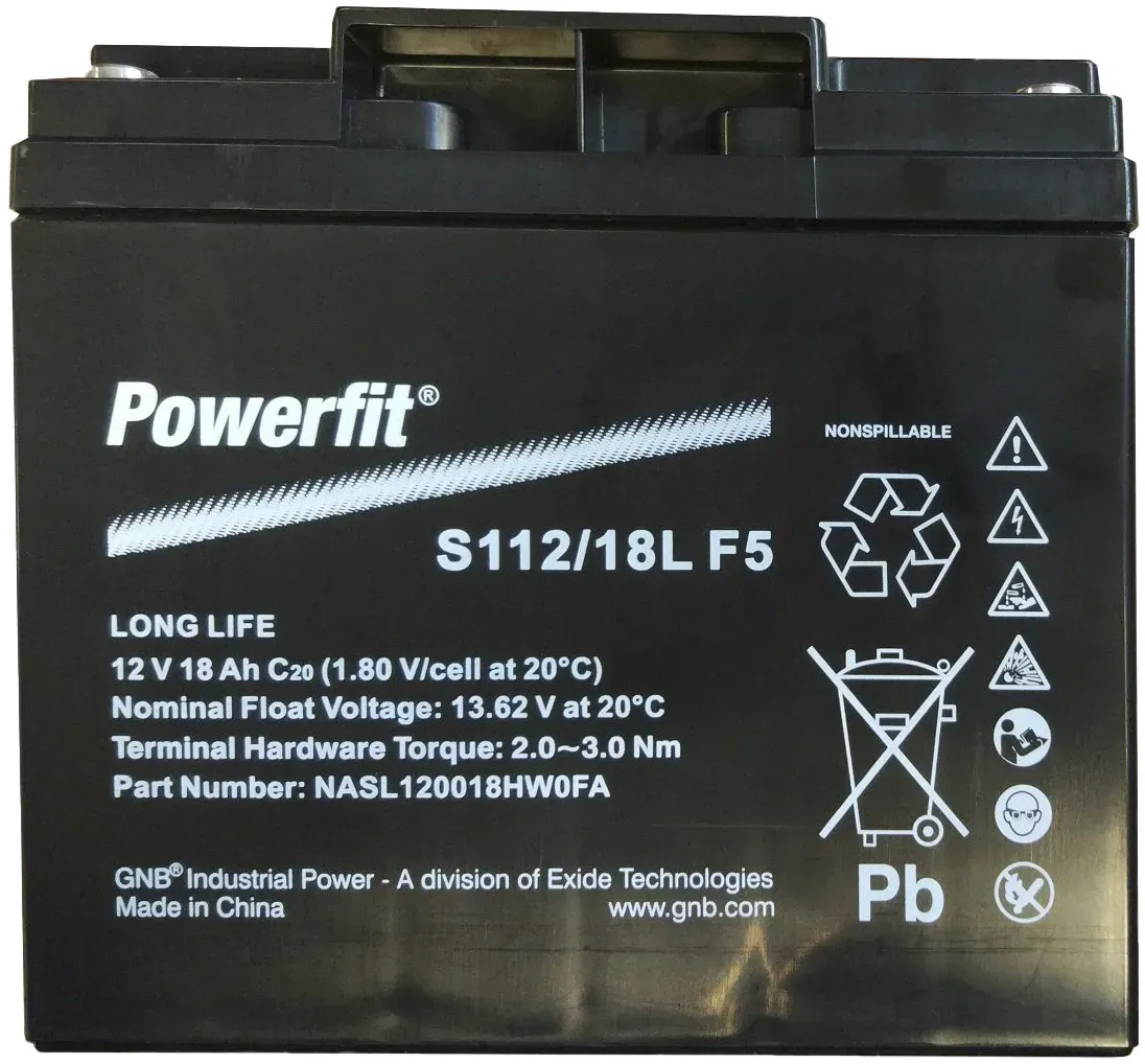 Exide Powerfit S112/18L F5 12 Volt 18 Ah M5 Innengewinde 182x77x168mm (ersetzt Marathon L12V15)