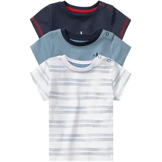 lupilu® Baby T-Shirt 3er (62/68, weiß/marine/blau)