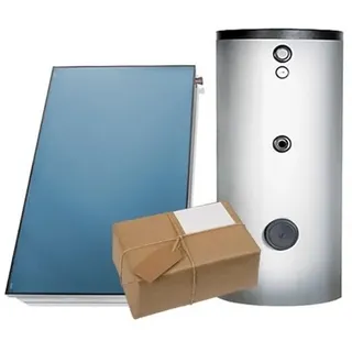 TWL Technologie Solar Komplettpaket Flachkollektor FK200-4 9,36m2 Wärmepumpen 500 l Flachdach