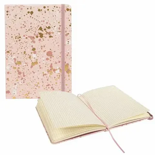 Idena Schulheft Idena Notizbuch Sparkle Premium kariert rosé 14x20cm 100g/m2