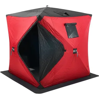 Vevor Tragbarer Eisunterstand, isoliertes Pop-Up-Zelt zum Eisfischen für 3–4 Personen, 3,2 m2 befischbare Fläche, thermische Eishütte zum Winterfischen, Eiswürfel mit Ankern, Seilen, Tragetasche,